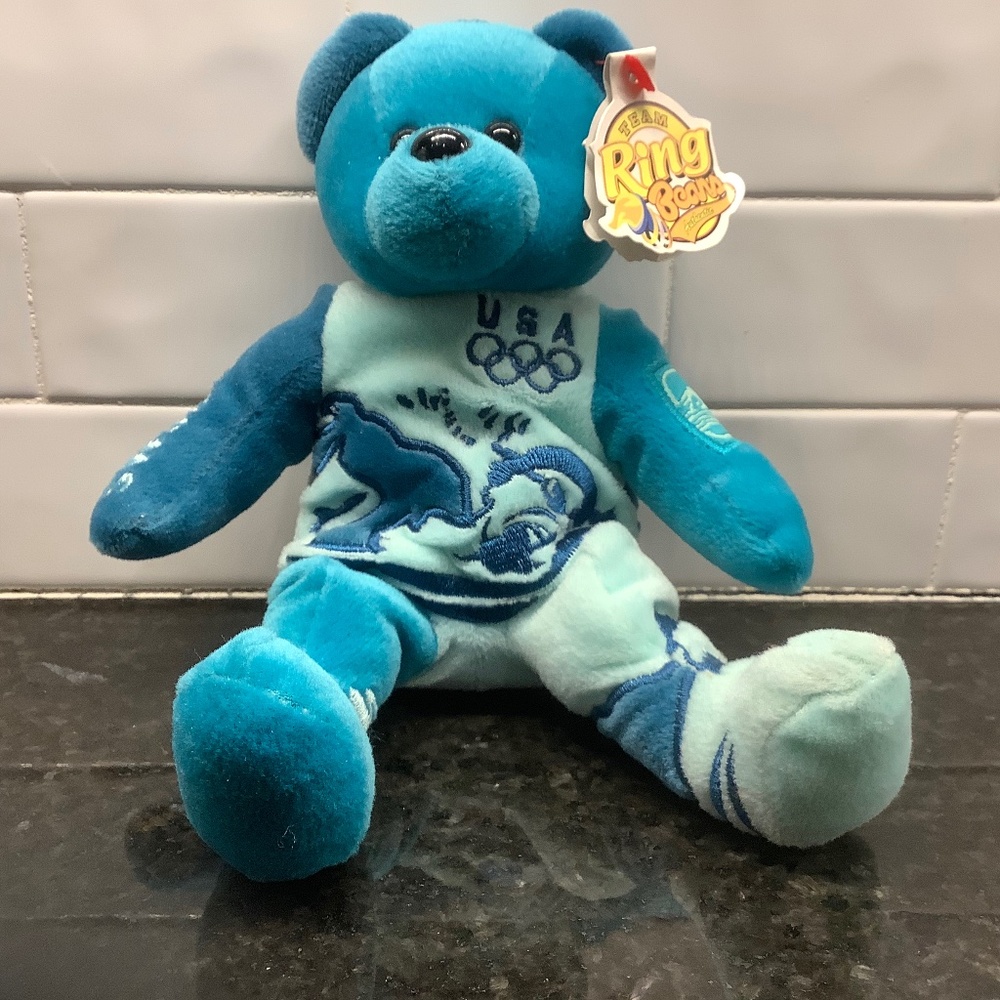 Swimming USA Olympics 2000 Bubbles Plush Bear